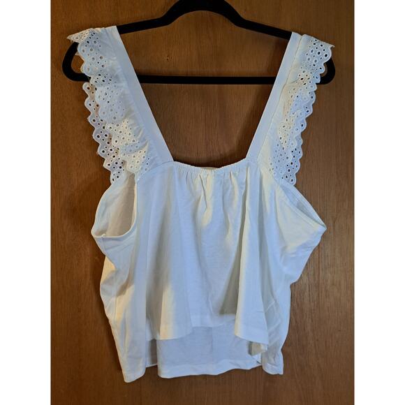 Women's H&M White Tank Top Size Large New with Tags - Picture 2 of 8
